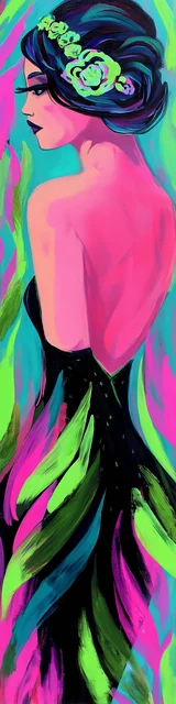 Free colorful bookmark featuring a dressy chalky painted lady